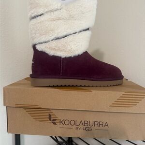 Koolaburra by UGG Burgundy and White Boots size 9